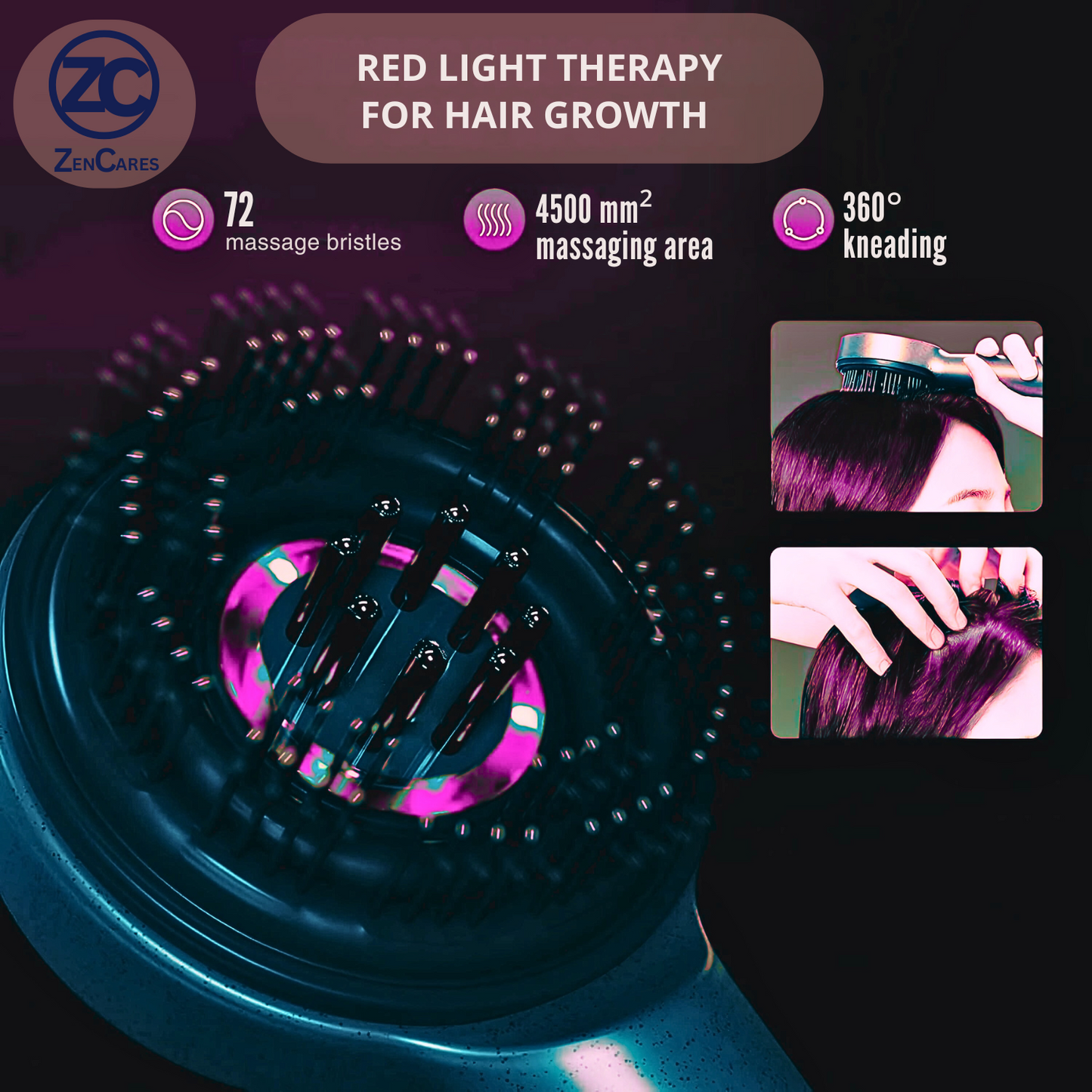 3 in 1 ZenCares Scalp Massaging Brush